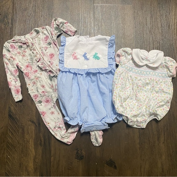 Posh Peanut, Magnolia baby, Cecil And Lou Baby Girl Lot Of 3 For 6 Month Size - Picture 1 of 10